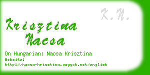 krisztina nacsa business card